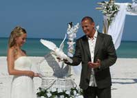 sarasota dove release Beach wedding