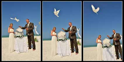 Beach sarasota dove release wedding